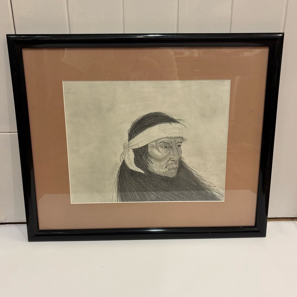 Native Warrior Etched Wall Art